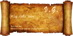 Vig Gábor névjegykártya