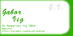 gabor vig business card
