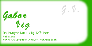 gabor vig business card